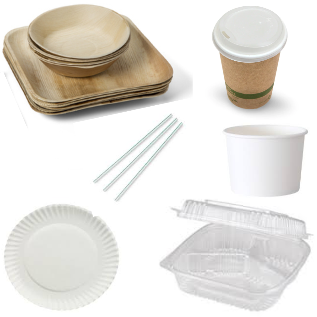 Green Compostable, SingleUse Plates, Food Containers & Trays With No Toxic Fluorinated